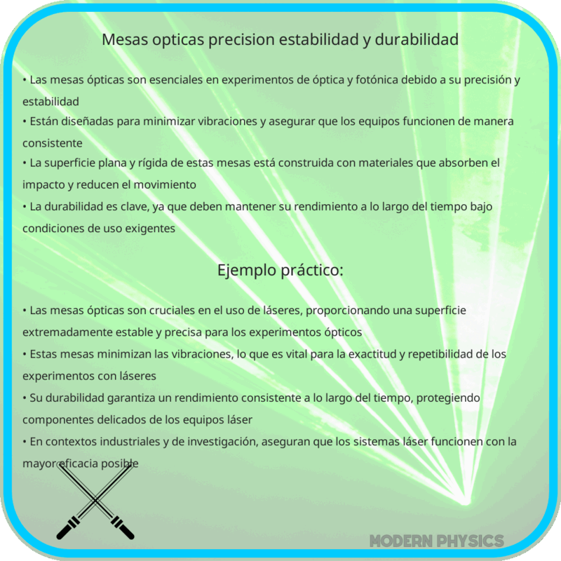 Mesas Ópticas | Precisión, Estabilidad y Durabilidad