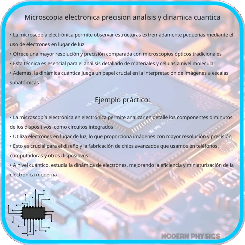 Microscopía Electrónica | Precisión, Análisis y Dinámica Cuántica