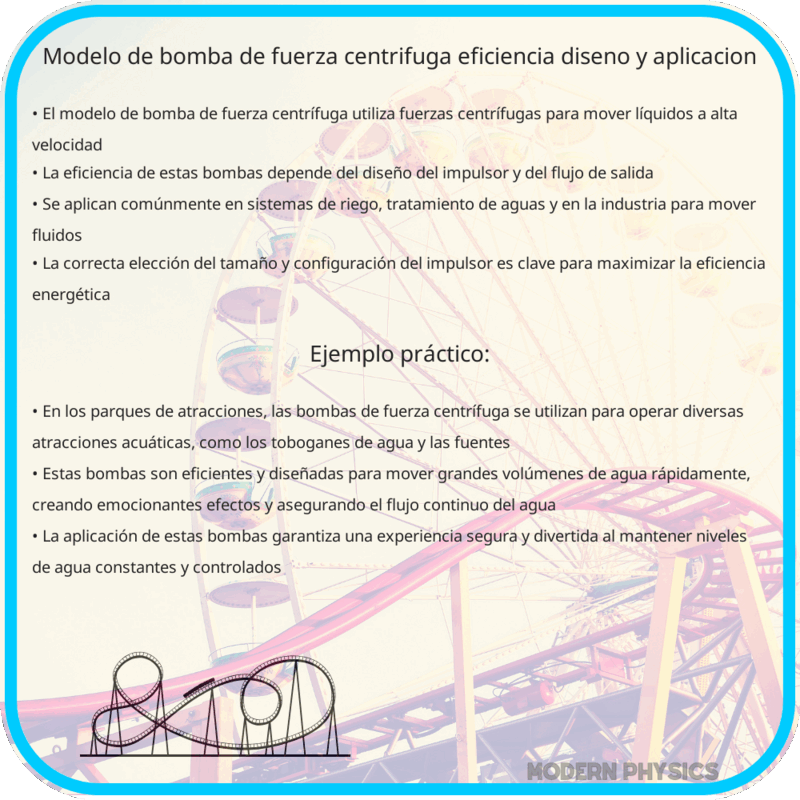 Modelo de Bomba de Fuerza Centrífuga | Eficiencia, Diseño y Aplicación