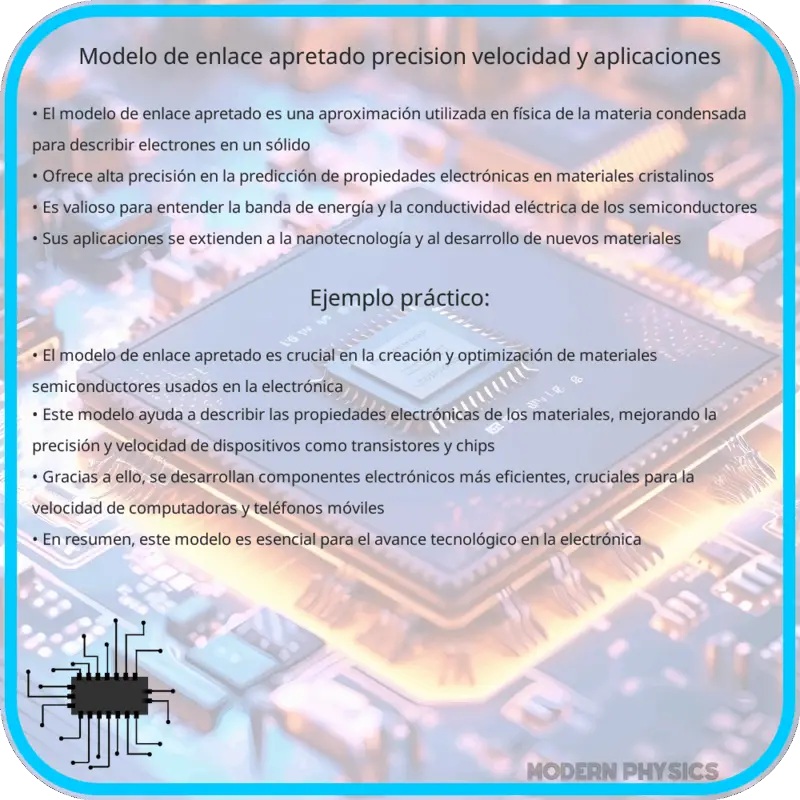 Modelo de Enlace Apretado: Precisión, Velocidad y Aplicaciones