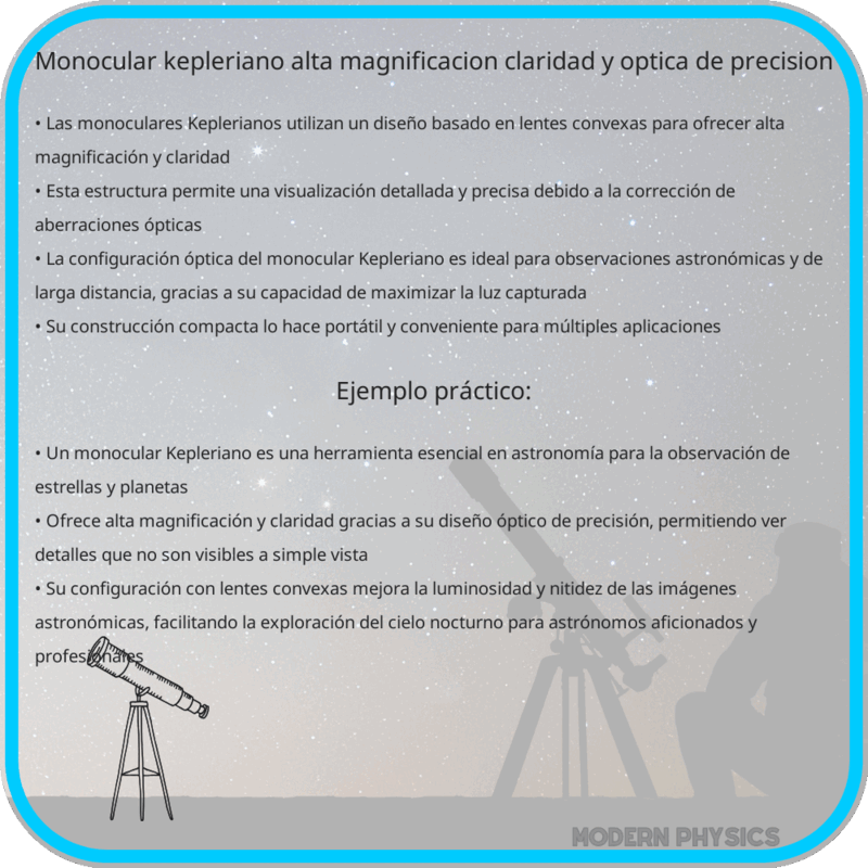 Monocular Kepleriano | Alta Magnificación, Claridad y Óptica de Precisión