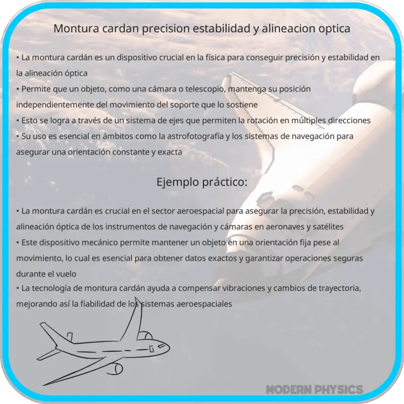Montura Cardán | Precisión, Estabilidad y Alineación Óptica