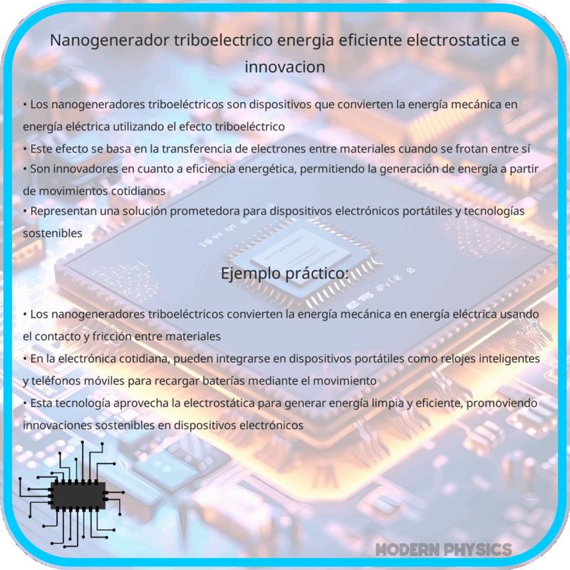 Nanogenerador Triboeléctrico: Energía Eficiente, Electrostática e Innovación
