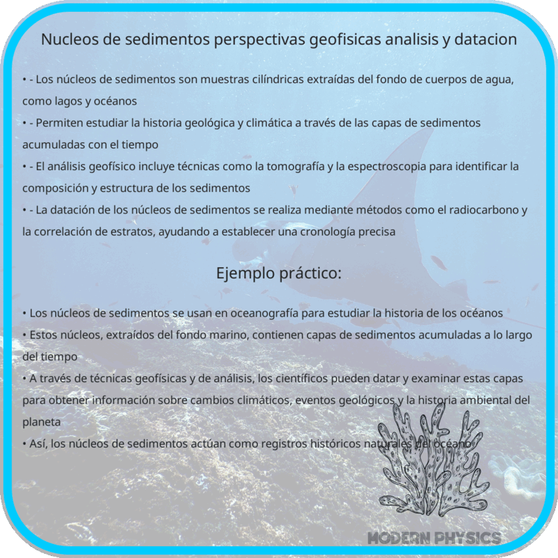 Núcleos de Sedimentos | Perspectivas Geofísicas, Análisis y Datación