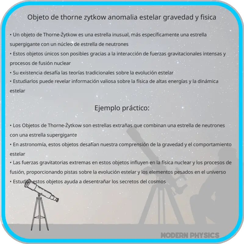 Objeto de Thorne-Żytkow | Anomalía Estelar, Gravedad y Física