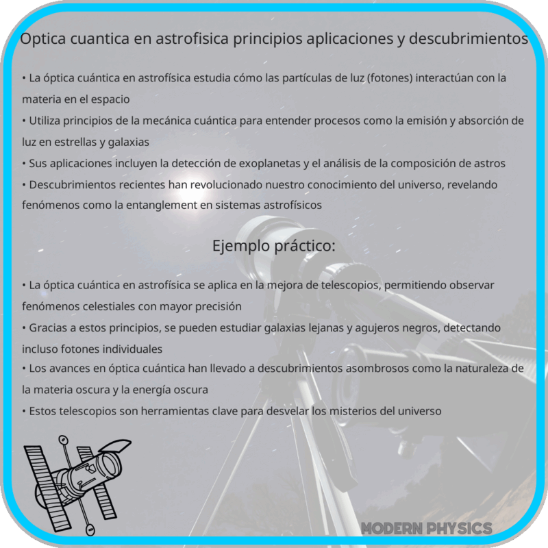 Óptica Cuántica en Astrofísica | Principios, Aplicaciones y Descubrimientos