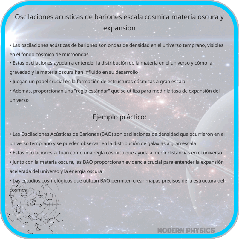 Oscilaciones Acústicas de Bariones | Escala Cósmica, Materia Oscura y Expansión