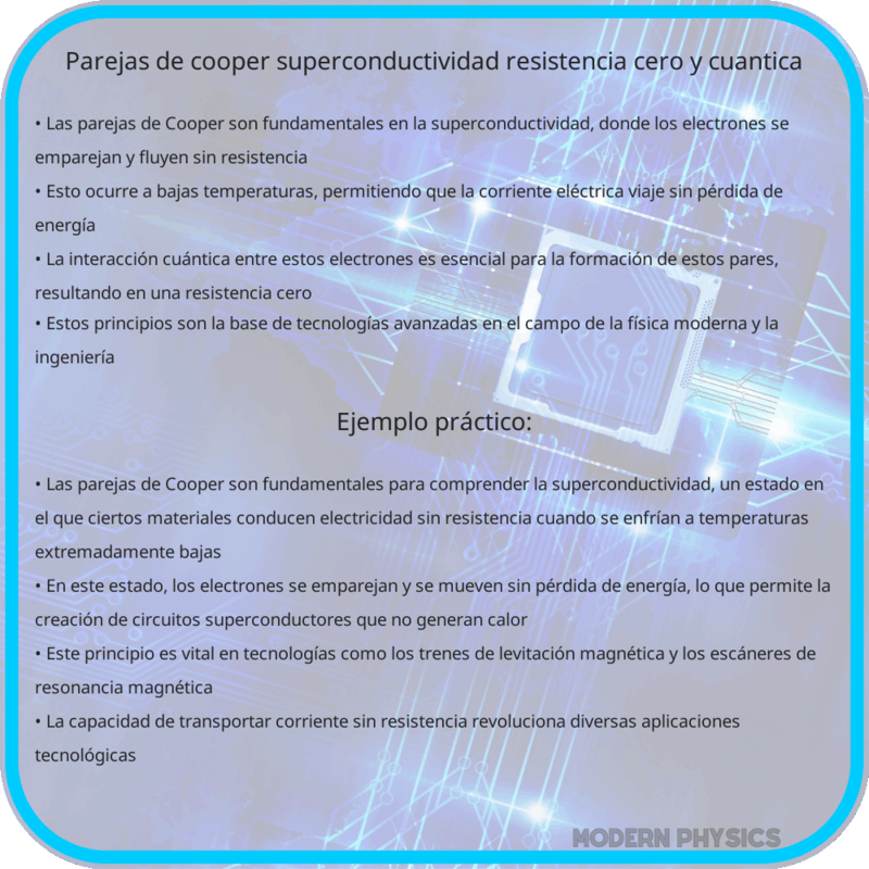 Parejas de Cooper | Superconductividad, Resistencia Cero y Cuántica