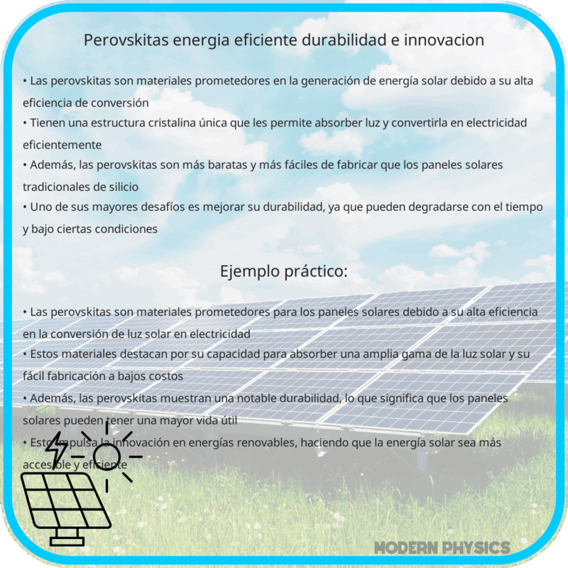 Perovskitas: Energía Eficiente, Durabilidad e Innovación