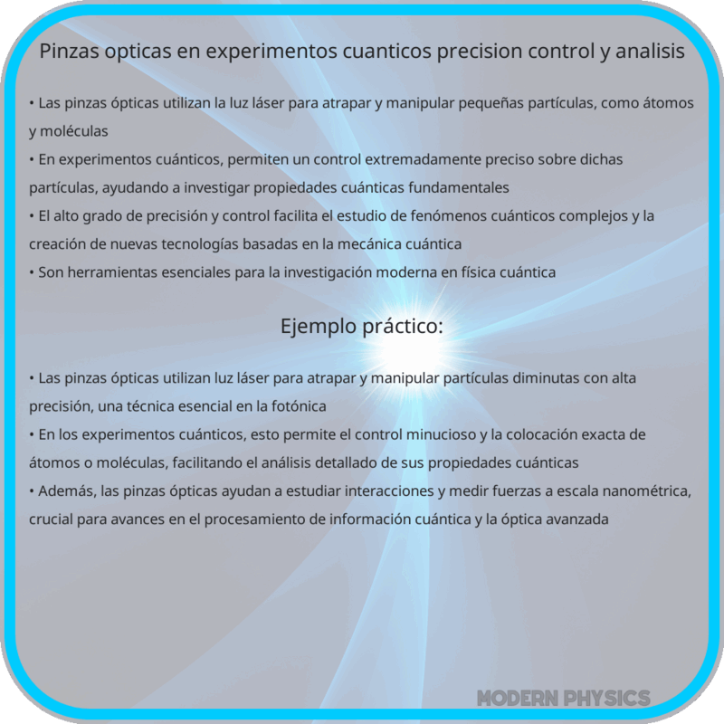 Pinzas Ópticas en Experimentos Cuánticos | Precisión, Control y Análisis