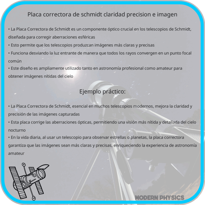 Placa Correctora de Schmidt | Claridad, Precisión e Imagen