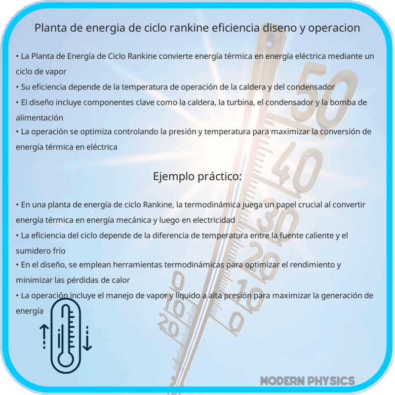 Planta de Energía de Ciclo Rankine | Eficiencia, Diseño y Operación
