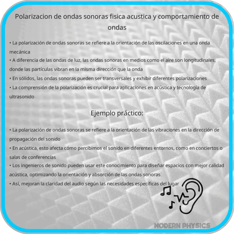 Polarización de Ondas Sonoras | Física, Acústica y Comportamiento de Ondas