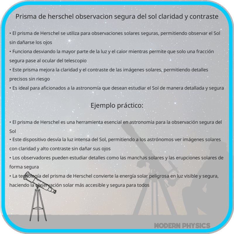 Prisma de Herschel | Observación Segura del Sol, Claridad y Contraste