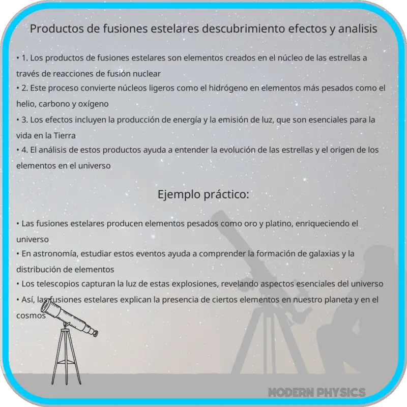 Productos de Fusiones Estelares | Descubrimiento, Efectos y Análisis