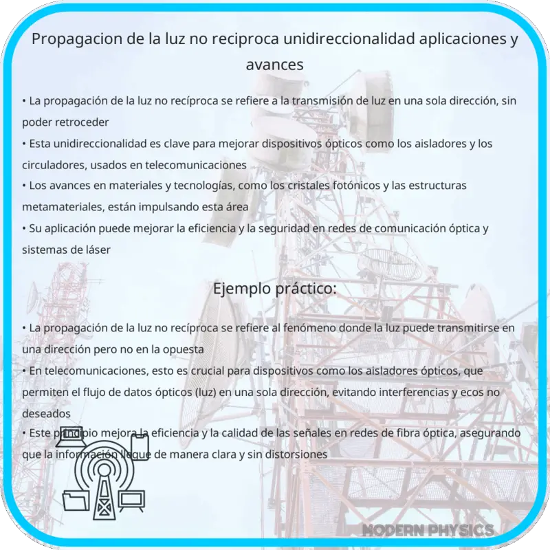 Propagación de la Luz No Recíproca: Unidireccionalidad, Aplicaciones y Avances