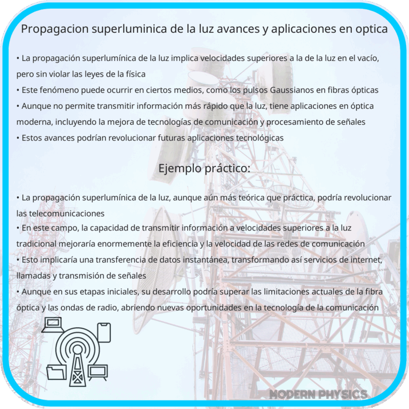 Propagación Superlumínica de la Luz | Avances y Aplicaciones en Óptica