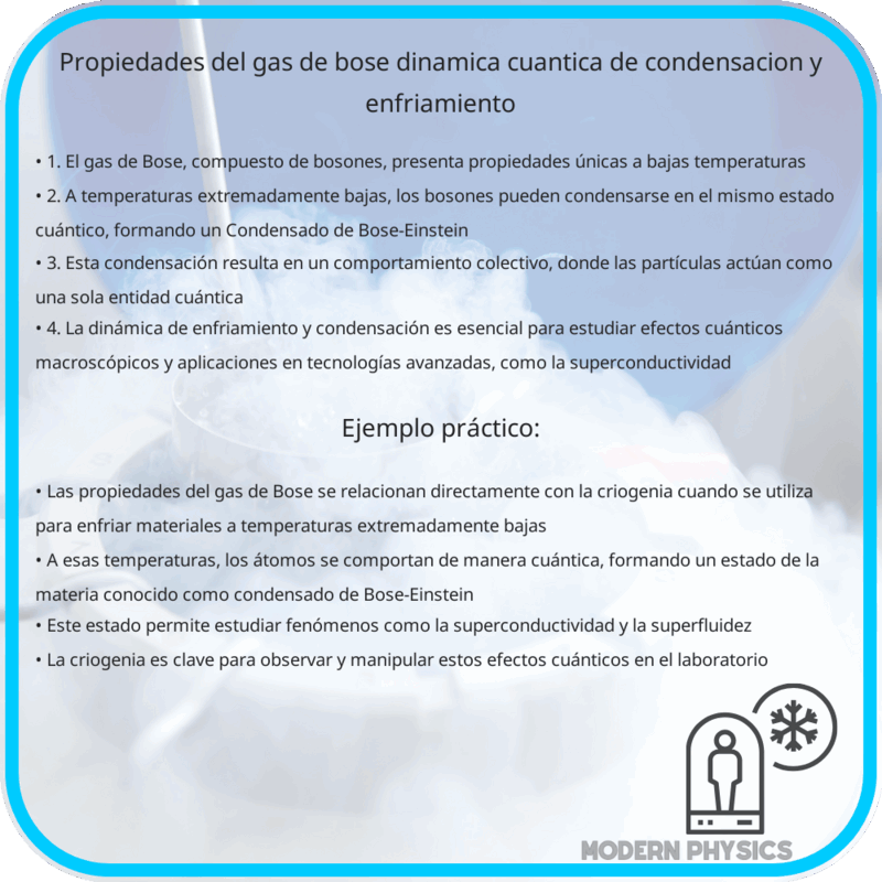 Propiedades del Gas de Bose | Dinámica Cuántica, de Condensación y Enfriamiento
