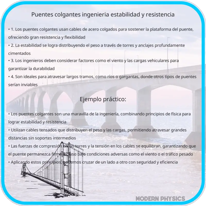 Puentes Colgantes: Ingeniería, Estabilidad y Resistencia