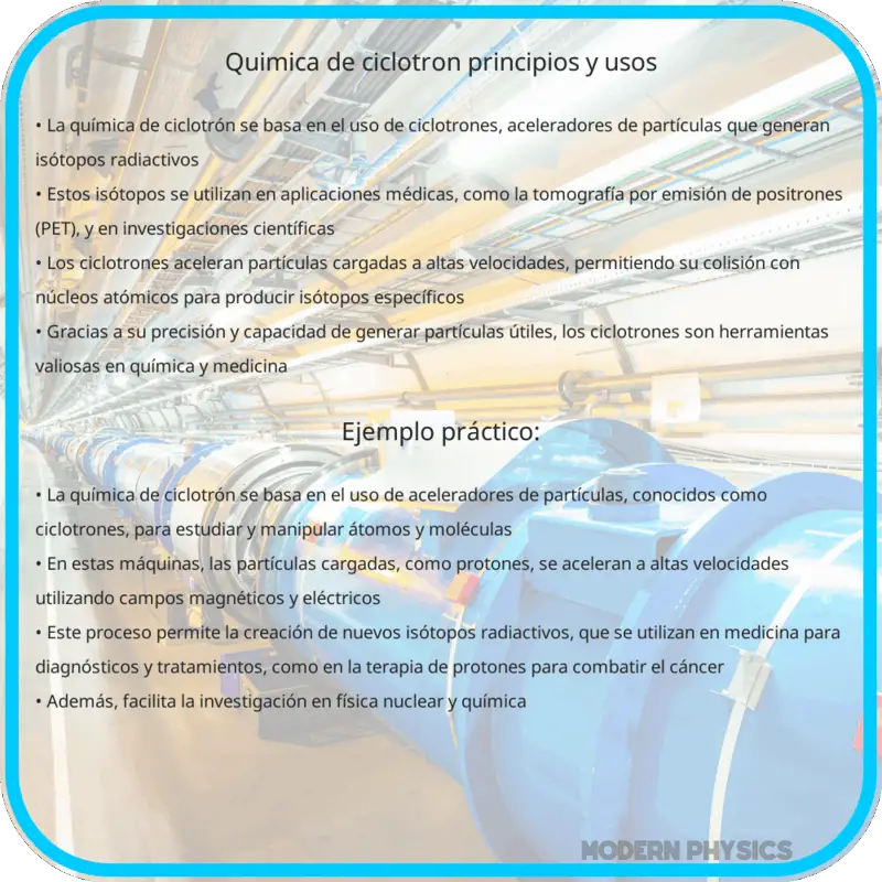 Química de Ciclotrón | Principios y Usos