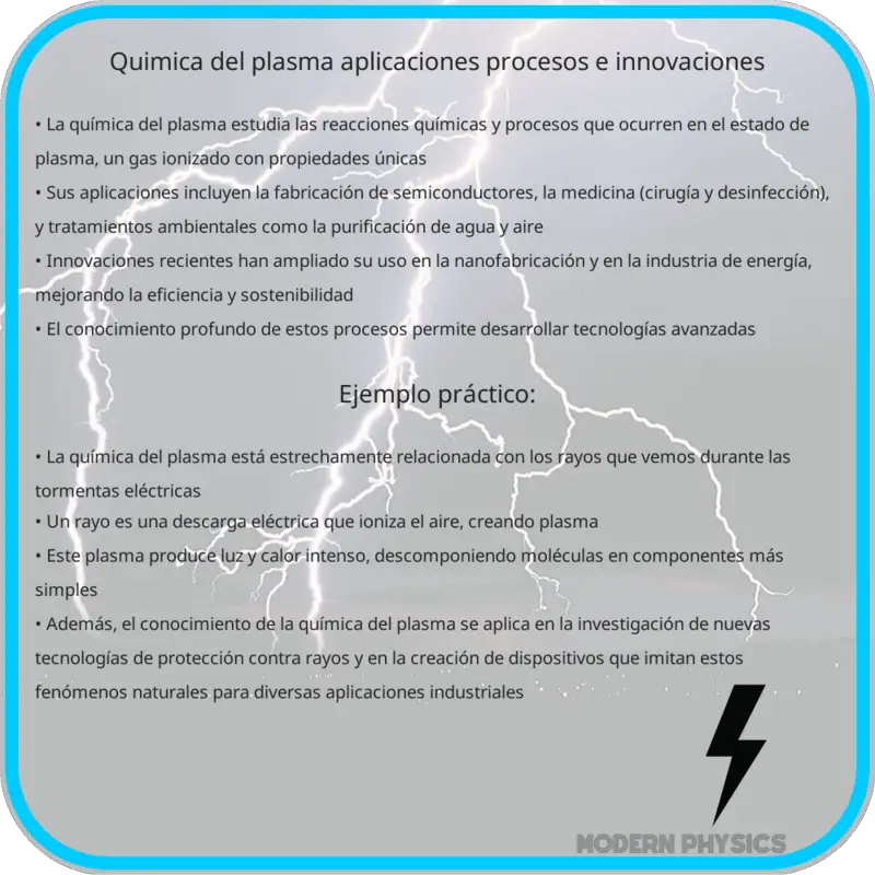 Química del Plasma: Aplicaciones, Procesos e Innovaciones