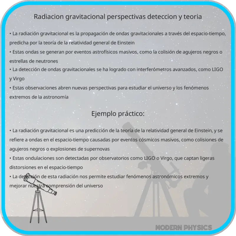 Radiación Gravitacional | Perspectivas, Detección y Teoría