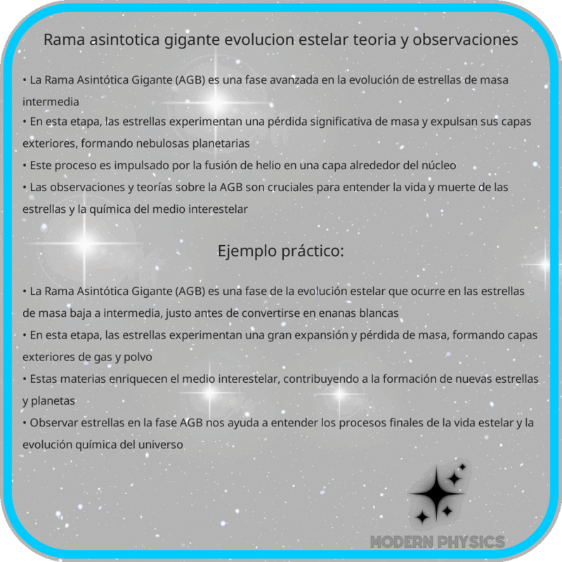 Rama Asintótica Gigante | Evolución Estelar, Teoría y Observaciones