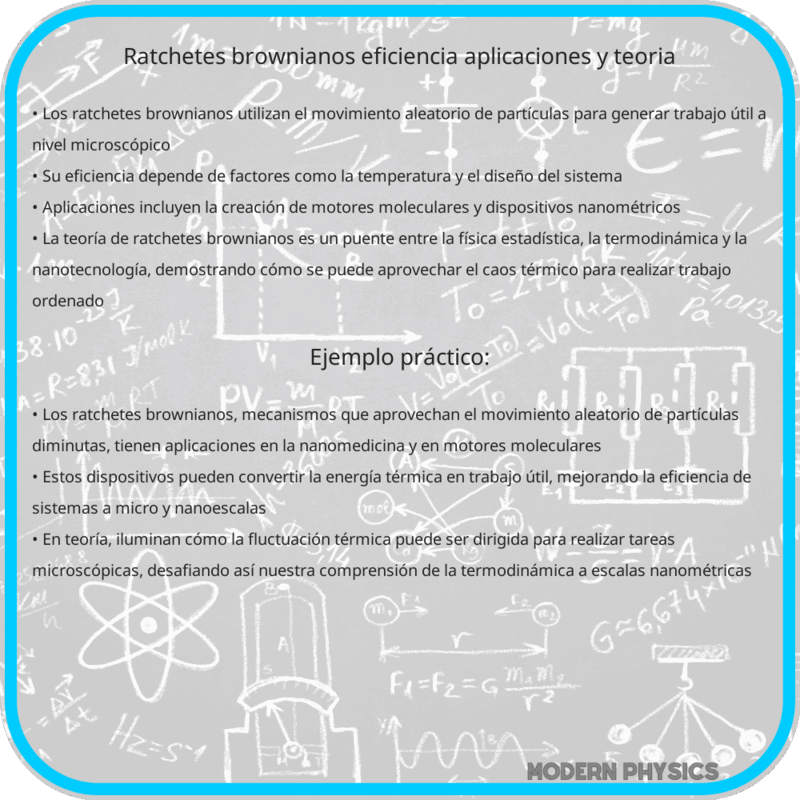 Ratchetes Brownianos | Eficiencia, Aplicaciones y Teoría