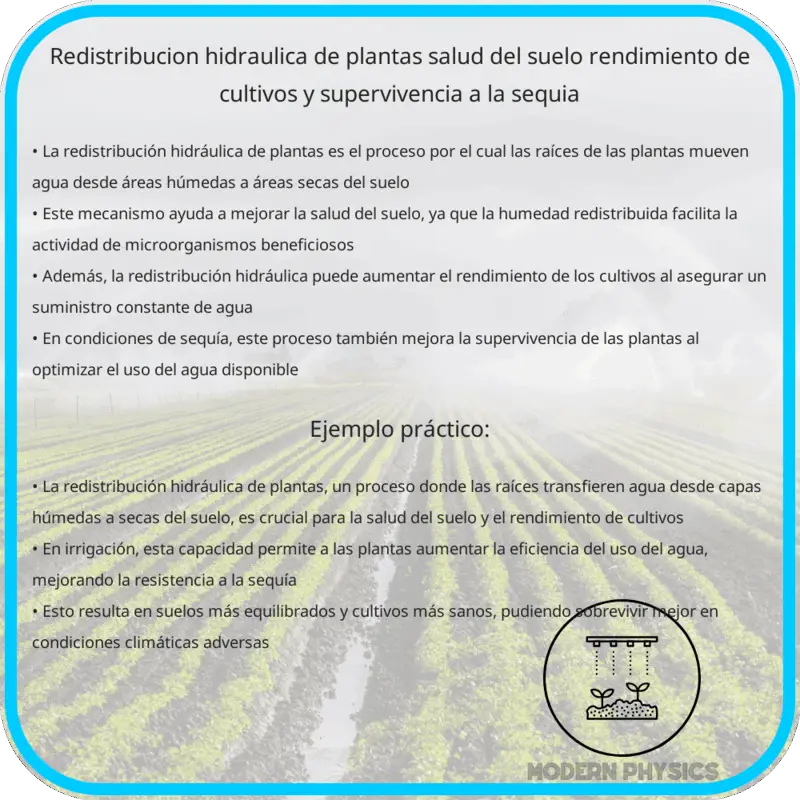 Redistribución Hidráulica de Plantas | Salud del Suelo, Rendimiento de Cultivos y Supervivencia a la Sequía