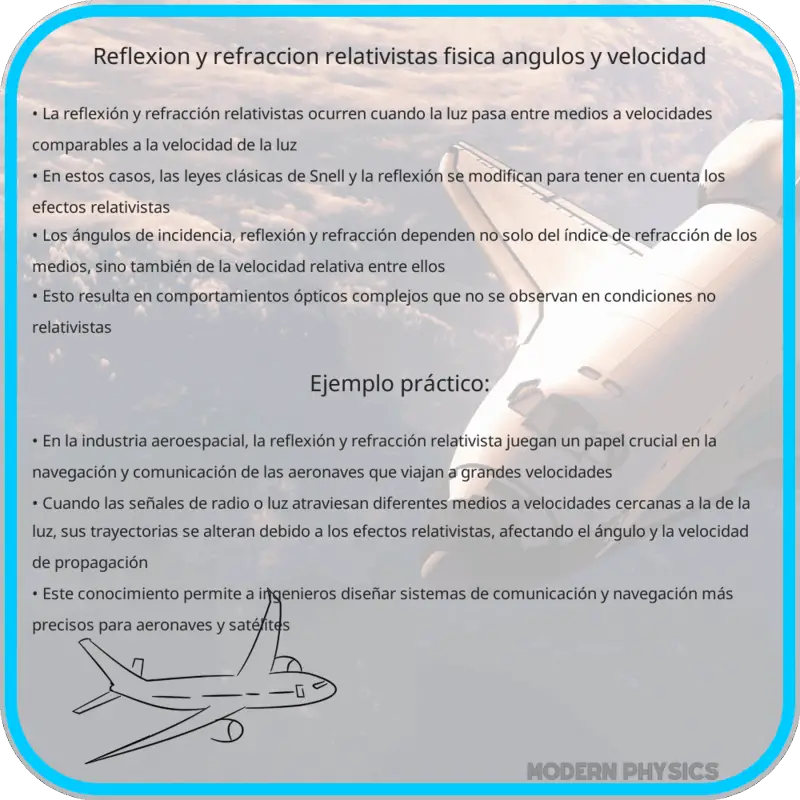 Reflexión y Refracción Relativistas | Física, Ángulos y Velocidad