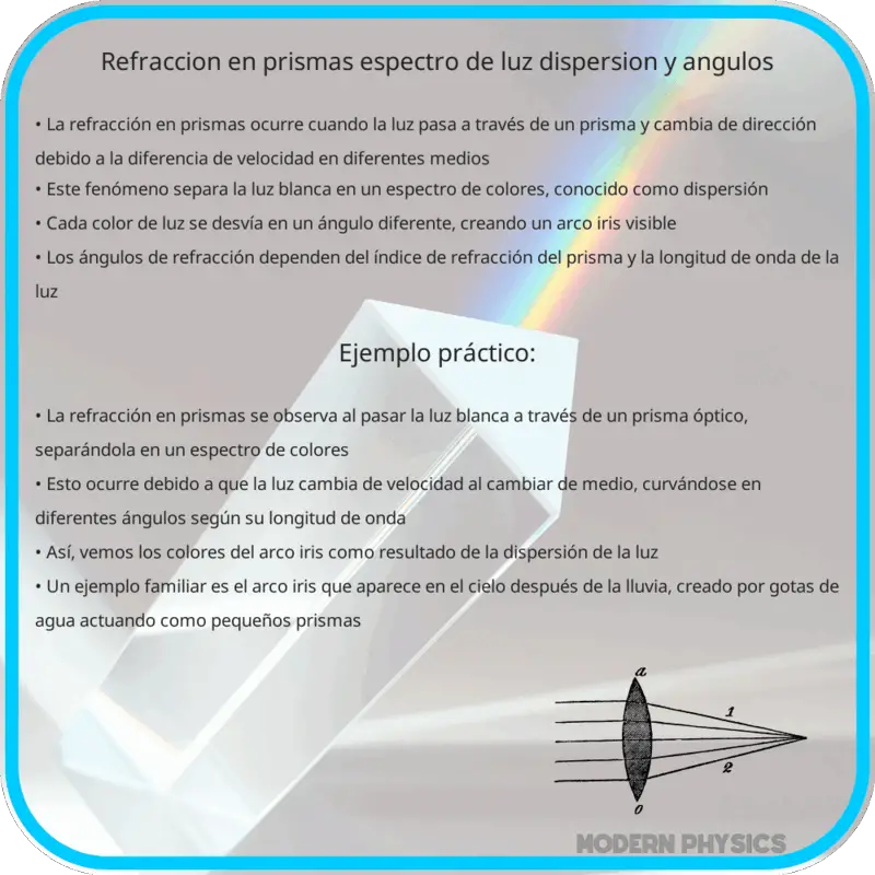 Refracción en Prismas | Espectro de Luz, Dispersión y Ángulos