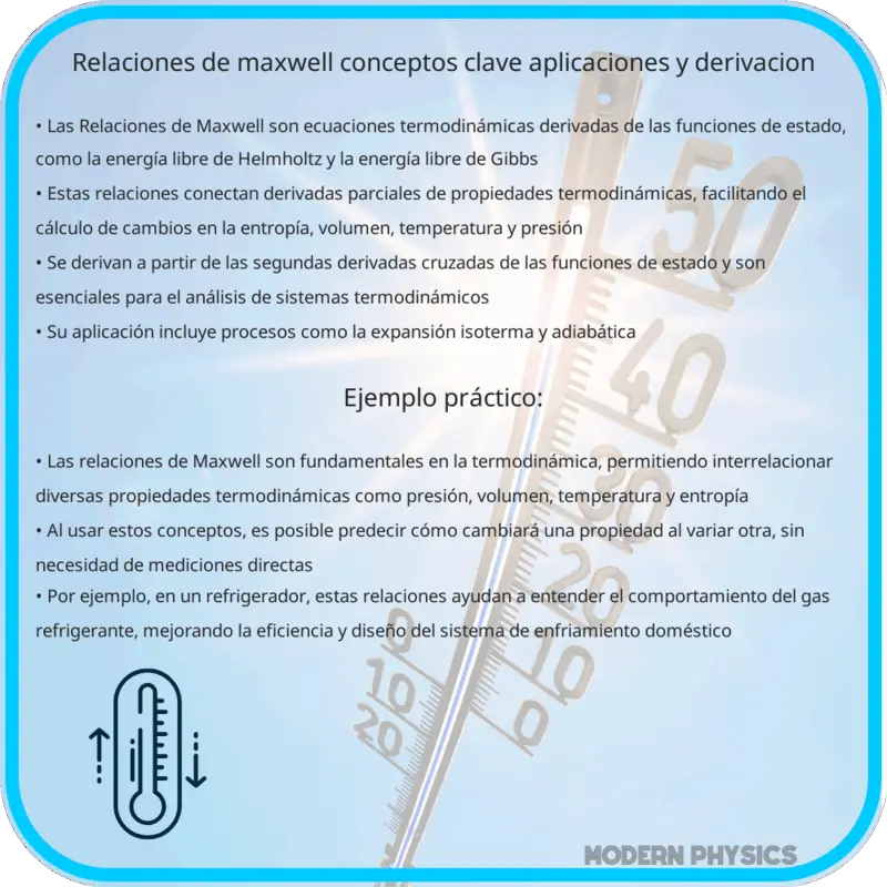 Relaciones de Maxwell: Conceptos Clave, Aplicaciones y Derivación