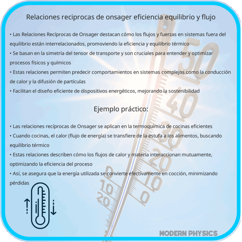 Relaciones Recíprocas de Onsager | Eficiencia, Equilibrio y Flujo