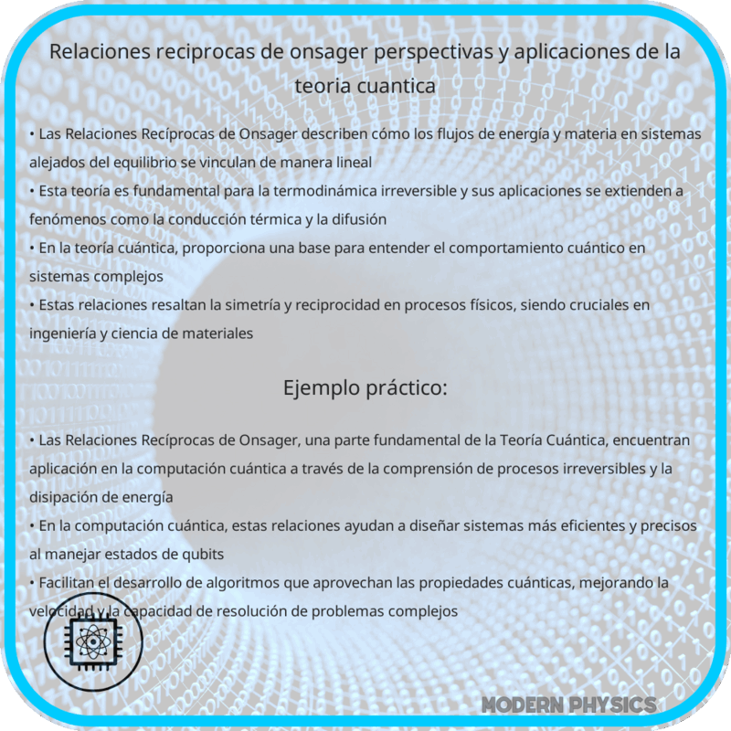 Relaciones Recíprocas de Onsager | Perspectivas y Aplicaciones de la Teoría Cuántica