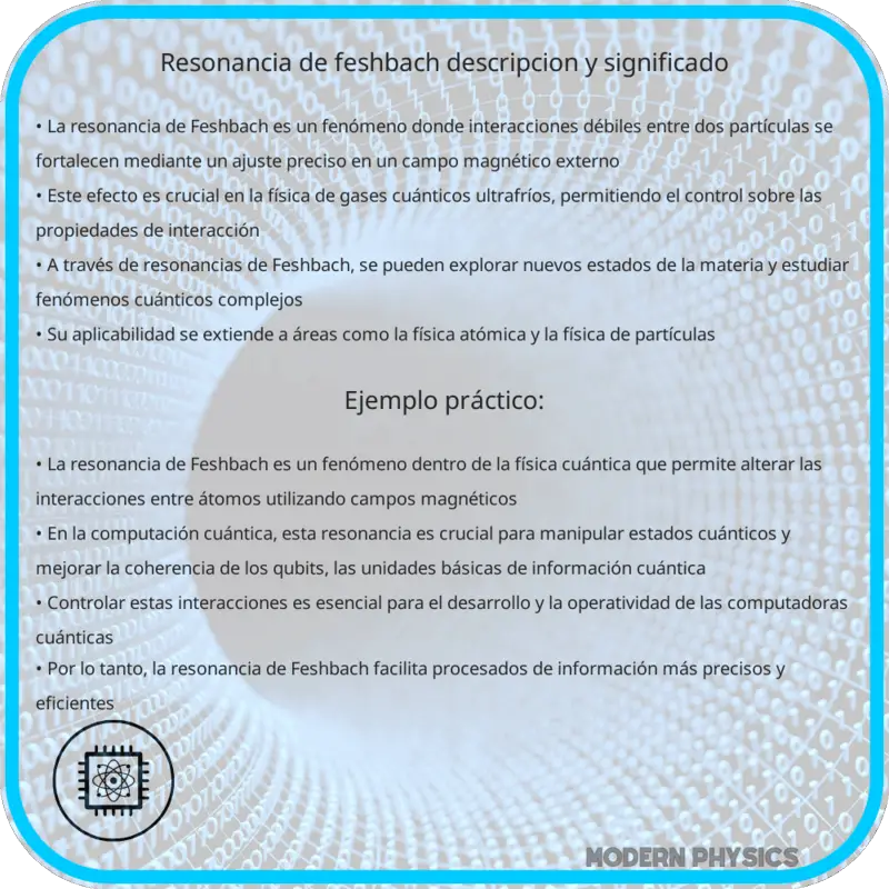 Resonancia de Feshbach | Descripción y Significado
