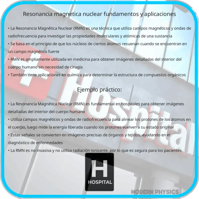 Resonancia Magnética Nuclear | Fundamentos y Aplicaciones