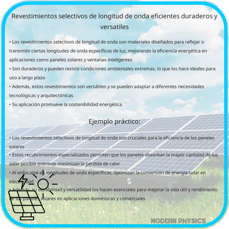 Revestimientos Selectivos de Longitud de Onda: Eficientes, Duraderos y Versátiles