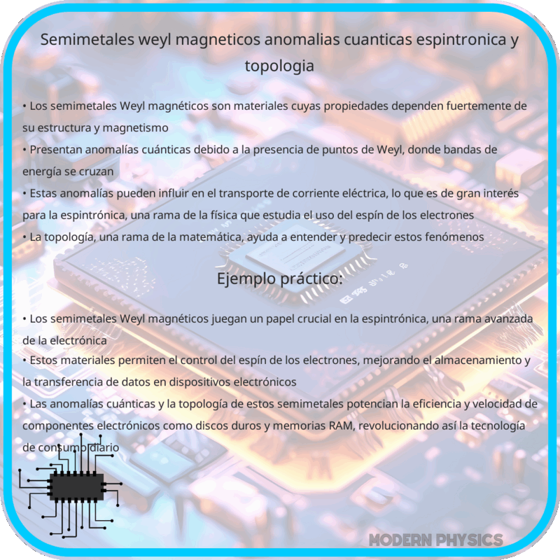 Semimetales Weyl Magnéticos | Anomalías Cuánticas, Espintrónica y Topología