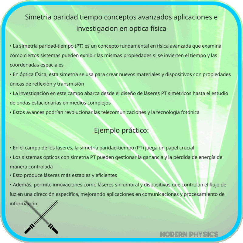 Simetría Paridad-Tiempo | Conceptos Avanzados, Aplicaciones e Investigación en Óptica Física