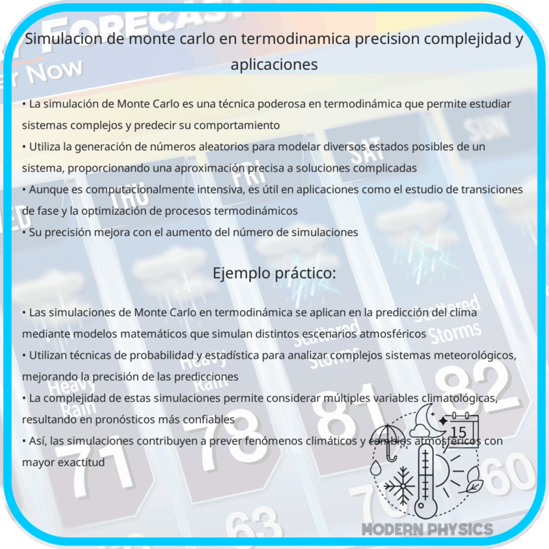 Simulación de Monte Carlo en Termodinámica: Precisión, Complejidad y Aplicaciones