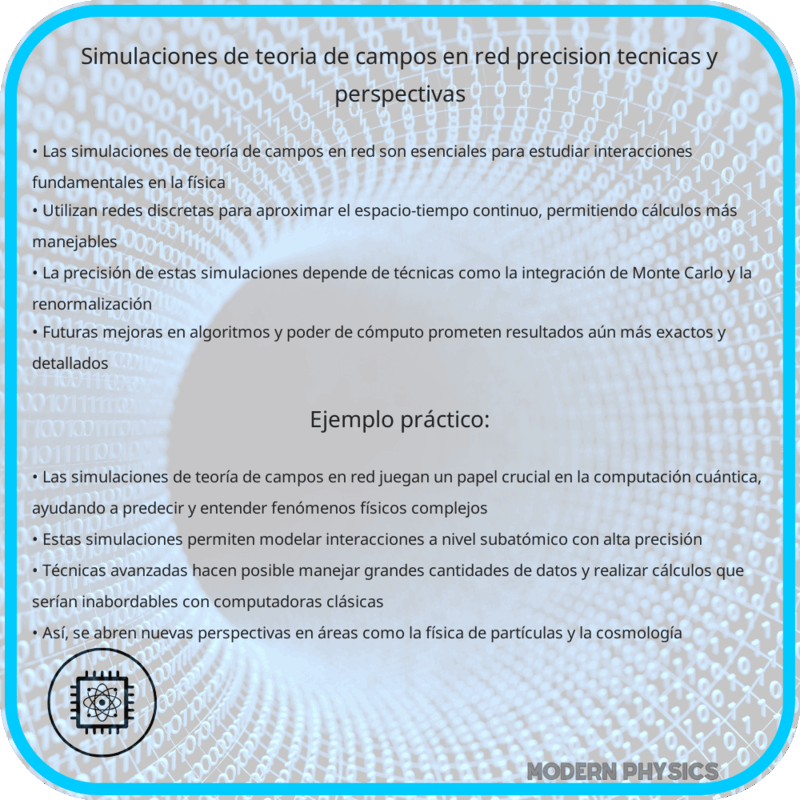 Simulaciones de Teoría de Campos en Red: Precisión, Técnicas y Perspectivas