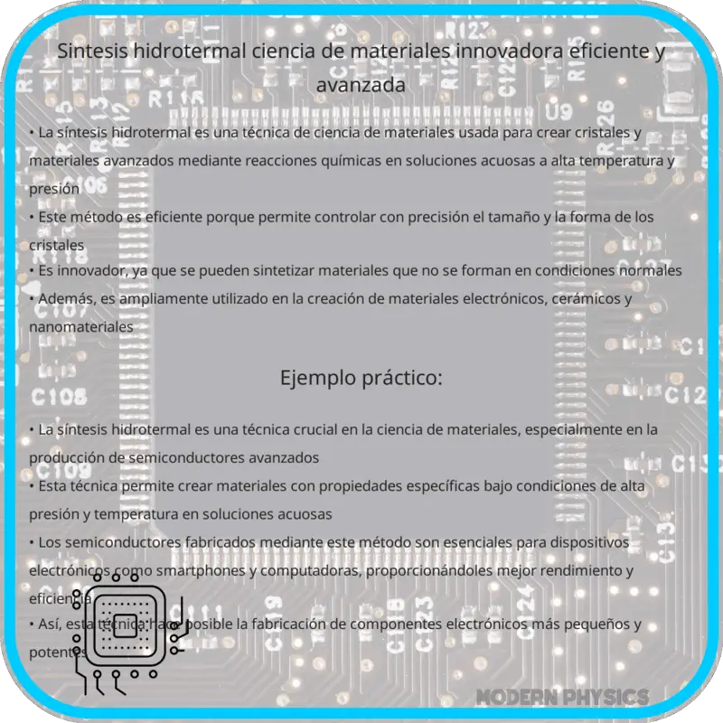 Síntesis Hidrotermal | Ciencia de Materiales: Innovadora, Eficiente y Avanzada