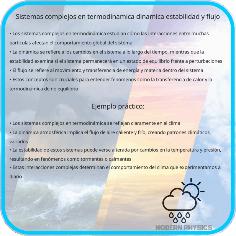 Sistemas Complejos en Termodinámica | Dinámica, Estabilidad y Flujo