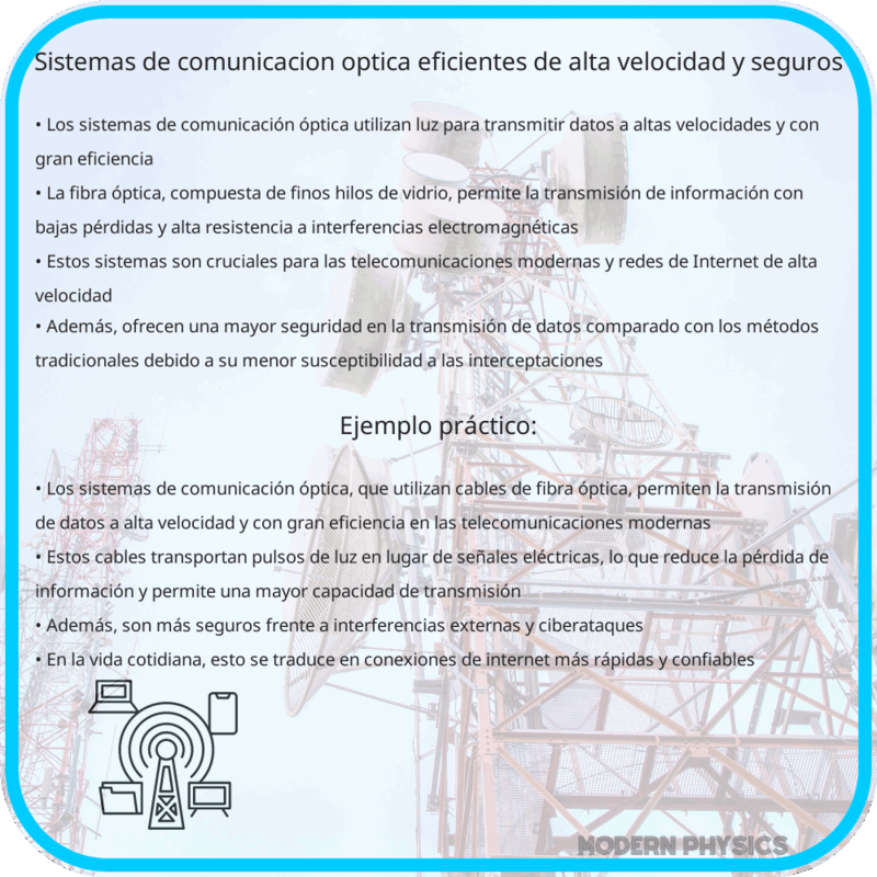 Sistemas de Comunicación Óptica | Eficientes, de Alta Velocidad y Seguros