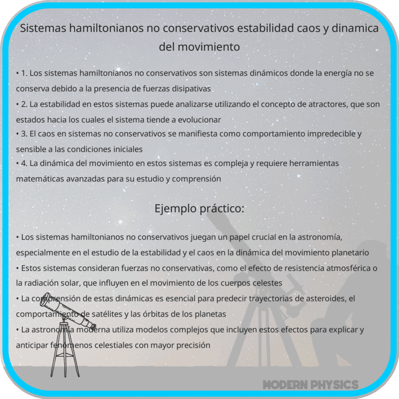 Sistemas Hamiltonianos No Conservativos | Estabilidad, Caos y Dinámica del Movimiento