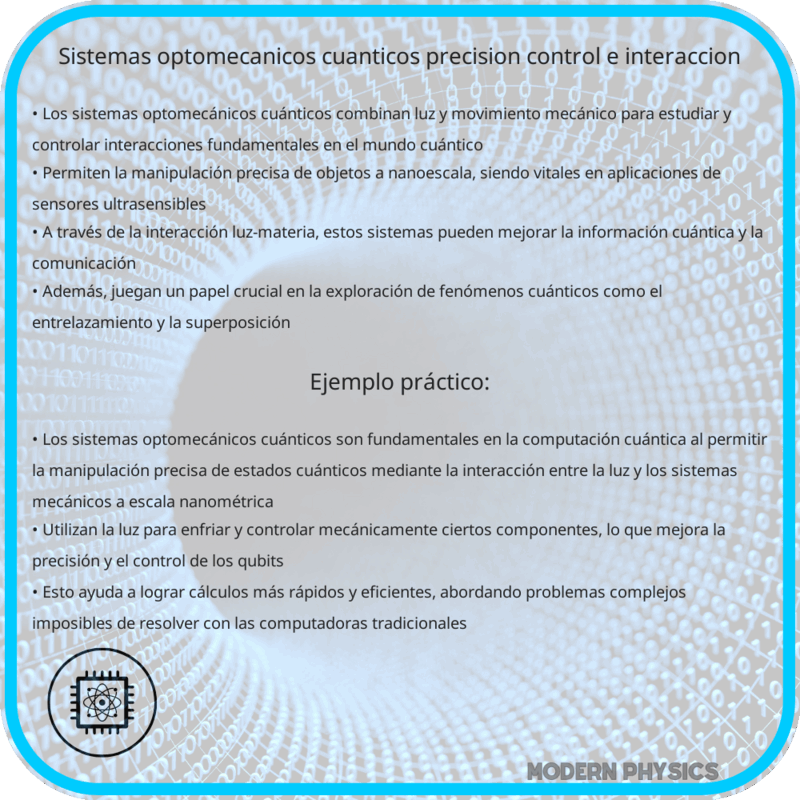 Sistemas Optomecánicos Cuánticos | Precisión, Control e Interacción