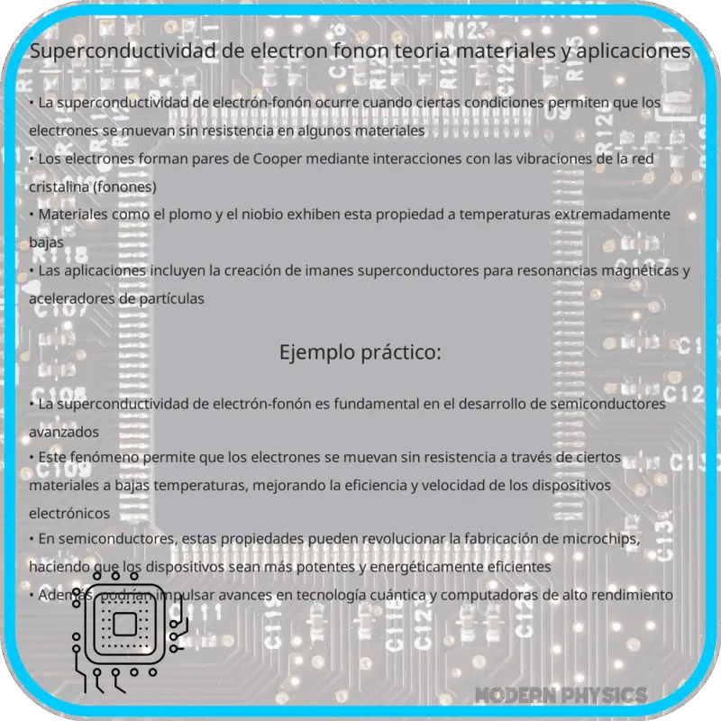 Superconductividad de Electrón-Fonón | Teoría, Materiales y Aplicaciones