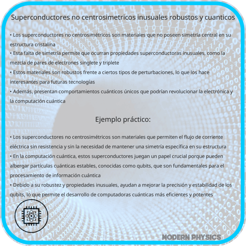 Superconductores No Centrosimétricos | Inusuales, Robustos y Cuánticos