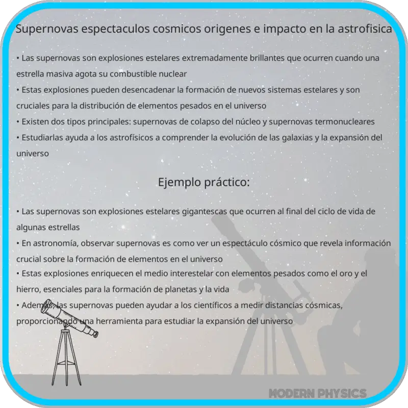 Supernovas | Espectáculos Cósmicos, Orígenes e Impacto en la Astrofísica