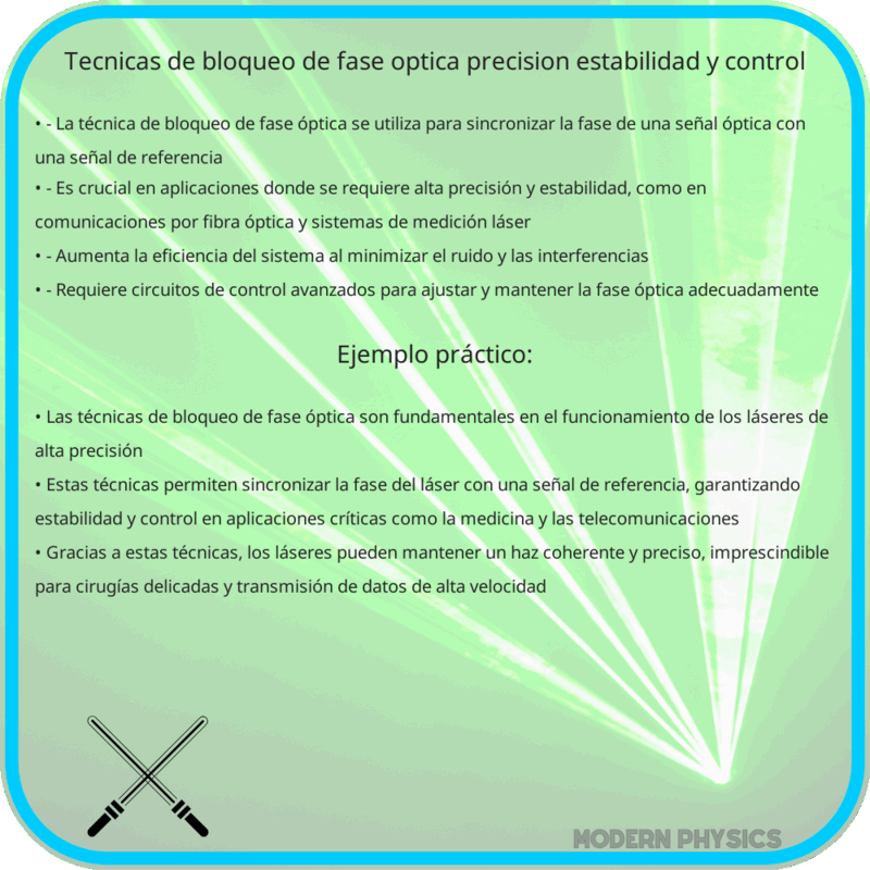 Técnicas de Bloqueo de Fase Óptica | Precisión, Estabilidad y Control